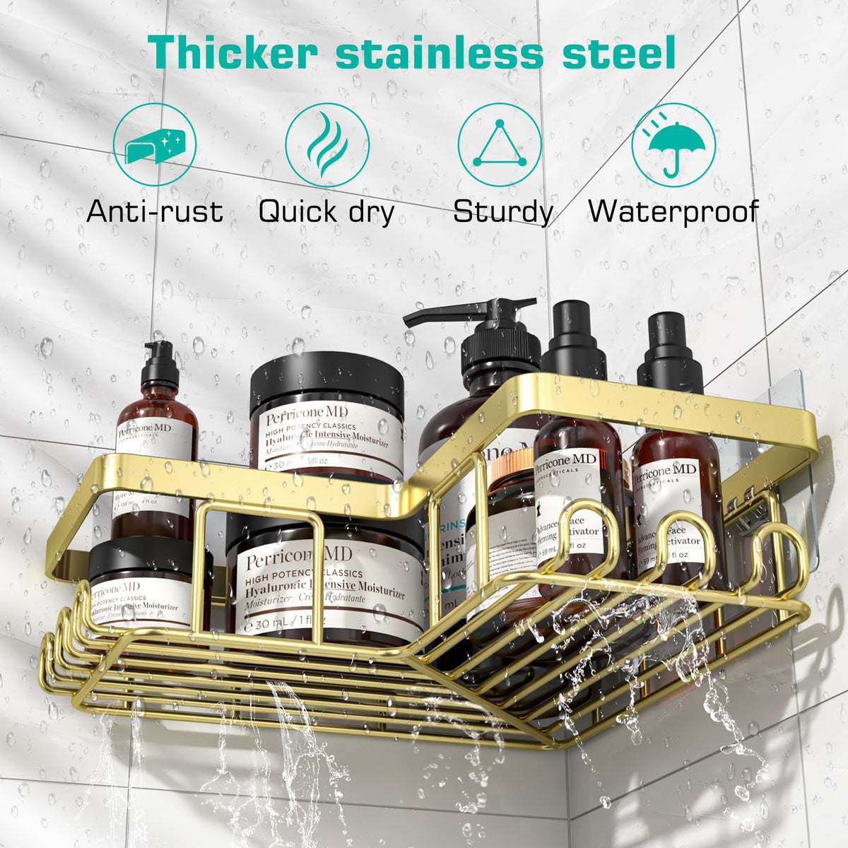 YASONIC caddy with 12 hooks for organized bathroom storage