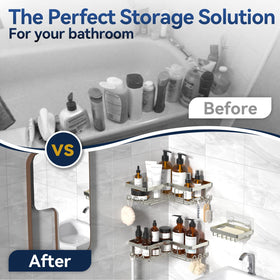 YASONIC caddy supports small bathroom organization with multiple hooks