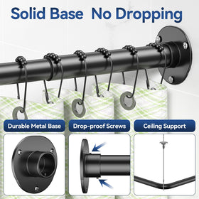 Yasonic L-shaped shower rod bracket and base detail for secure mounting.