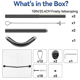 Yasonic L-shaped shower rod supports up to 30 lbs for sturdy curtains.