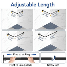 Yasonic L-shaped shower rod 1-inch diameter for sturdy daily use.
