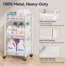 YASONIC metal cart wheels enable smooth mobility even when fully loaded.