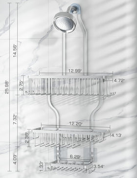 YASONIC over-the-showerhead design fits most showers without drilling.