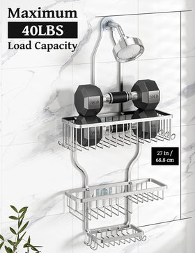 YASONIC shower caddy resists moisture and corrosion in busy bathrooms.