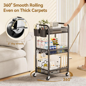 YASONIC cart wheels ensure smooth movement on carpet or tile without surface damage.