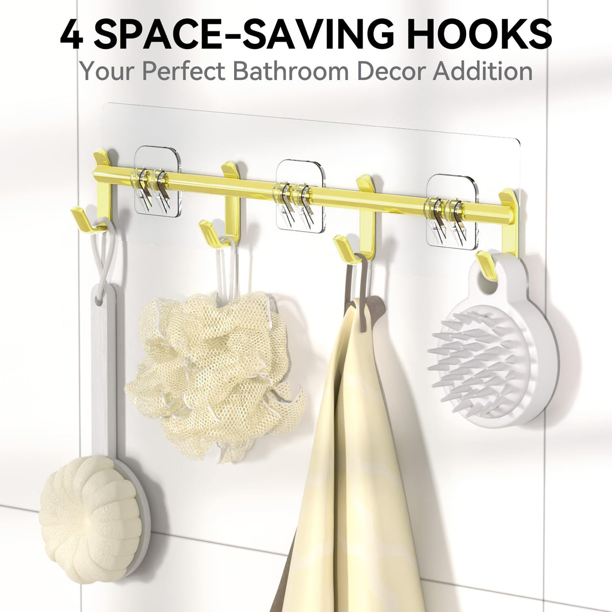 YASONIC twelve hooks help organize towels and grooming tools