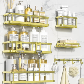 YASONIC six-piece shower caddy set for organized bathroom storage