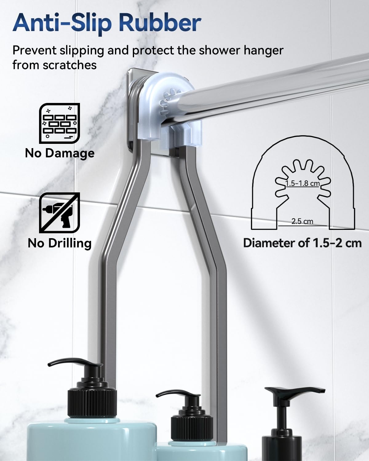 Rust-free aluminum construction resists moisture in humid bathrooms