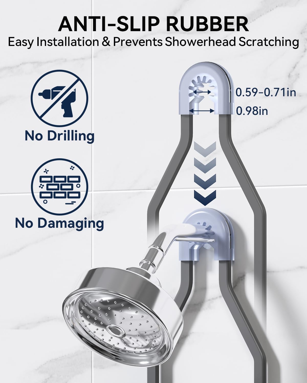 YASONIC rust-free design promotes long-lasting shower storage