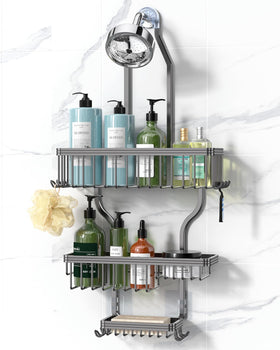 YASONIC shower caddy hanging overhead keeps toiletries neatly organized