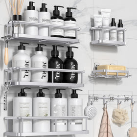 YASONIC shower caddy large capacity keeps bath essentials organized and easy to reach.