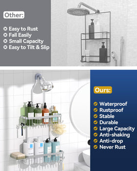 YASONIC modern storage boosts tidiness in small bathrooms.