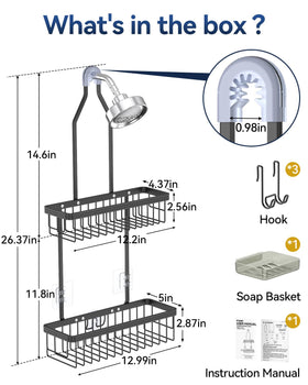YASONIC two-tier baskets holding bottles and essentials for quick access.