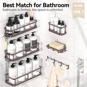 YASONIC adhesive shower shelves hold up to 40 lbs for secure placement