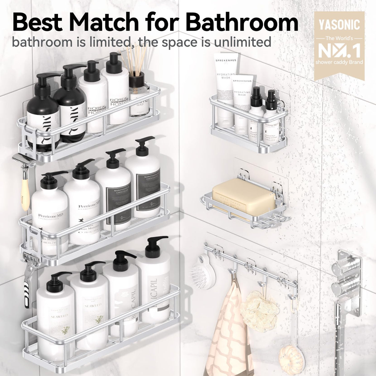 YASONIC toothbrush holder keeps brushes organized and dry after showers.