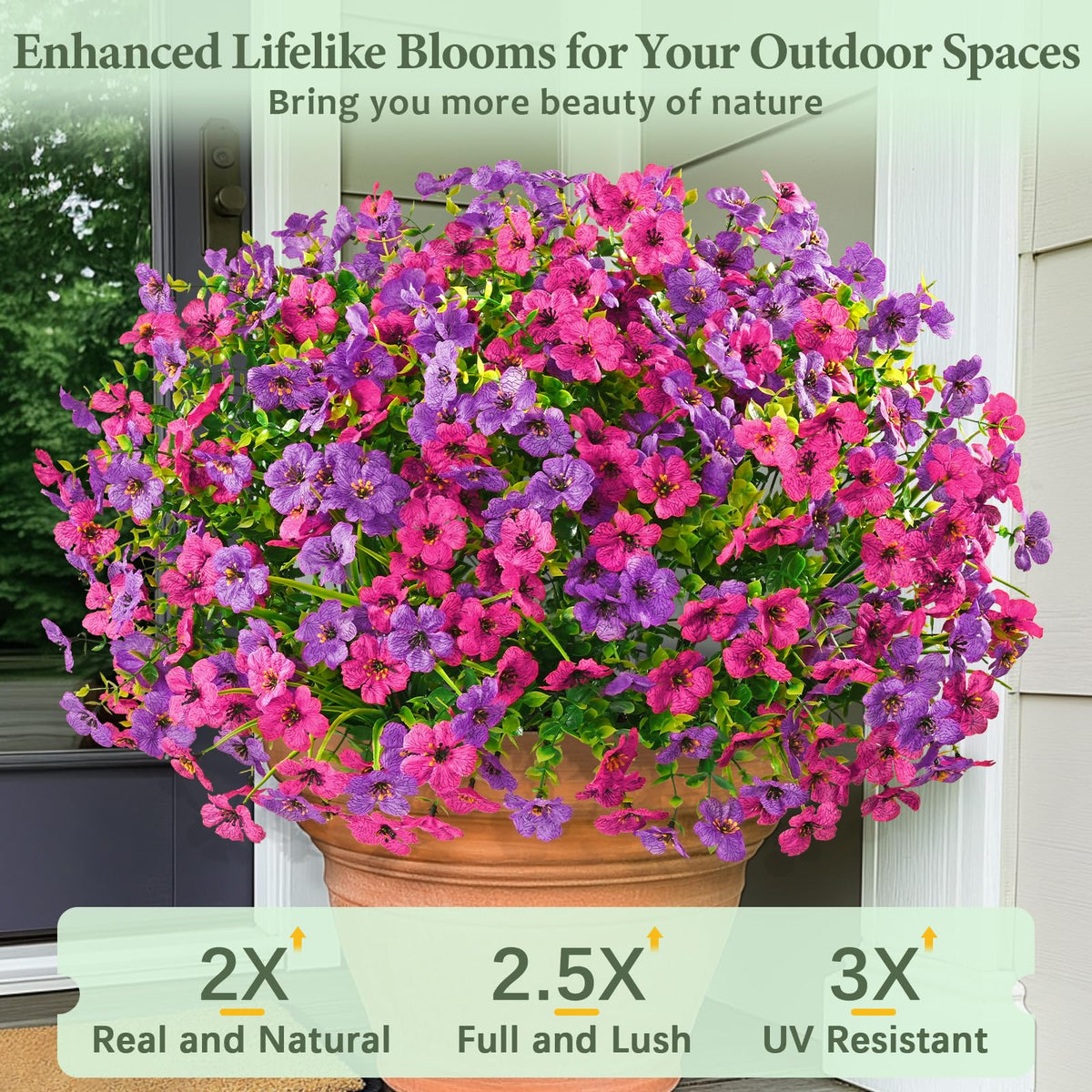 Yastouay 12 Bundles create porch and garden displays without watering.