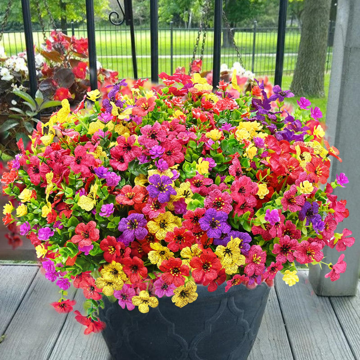 Yastouay 22-bundles outdoor flowers brighten porches with long-lasting color