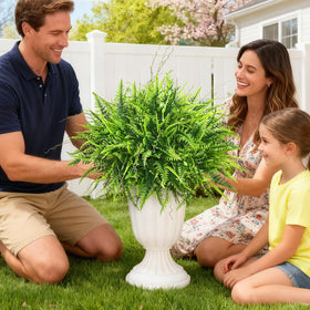 Yastouay multiple-green arrangement adds depth to porches and patios.