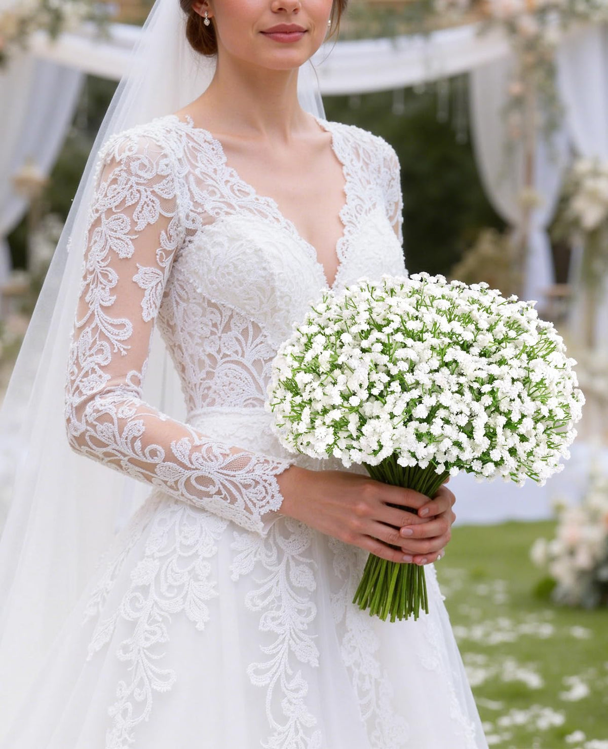 Yastouay Baby's Breath real-touch look stays maintenance-free.