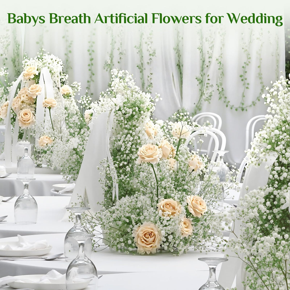 Yastouay Baby's Breath table arrangement for intimate events.