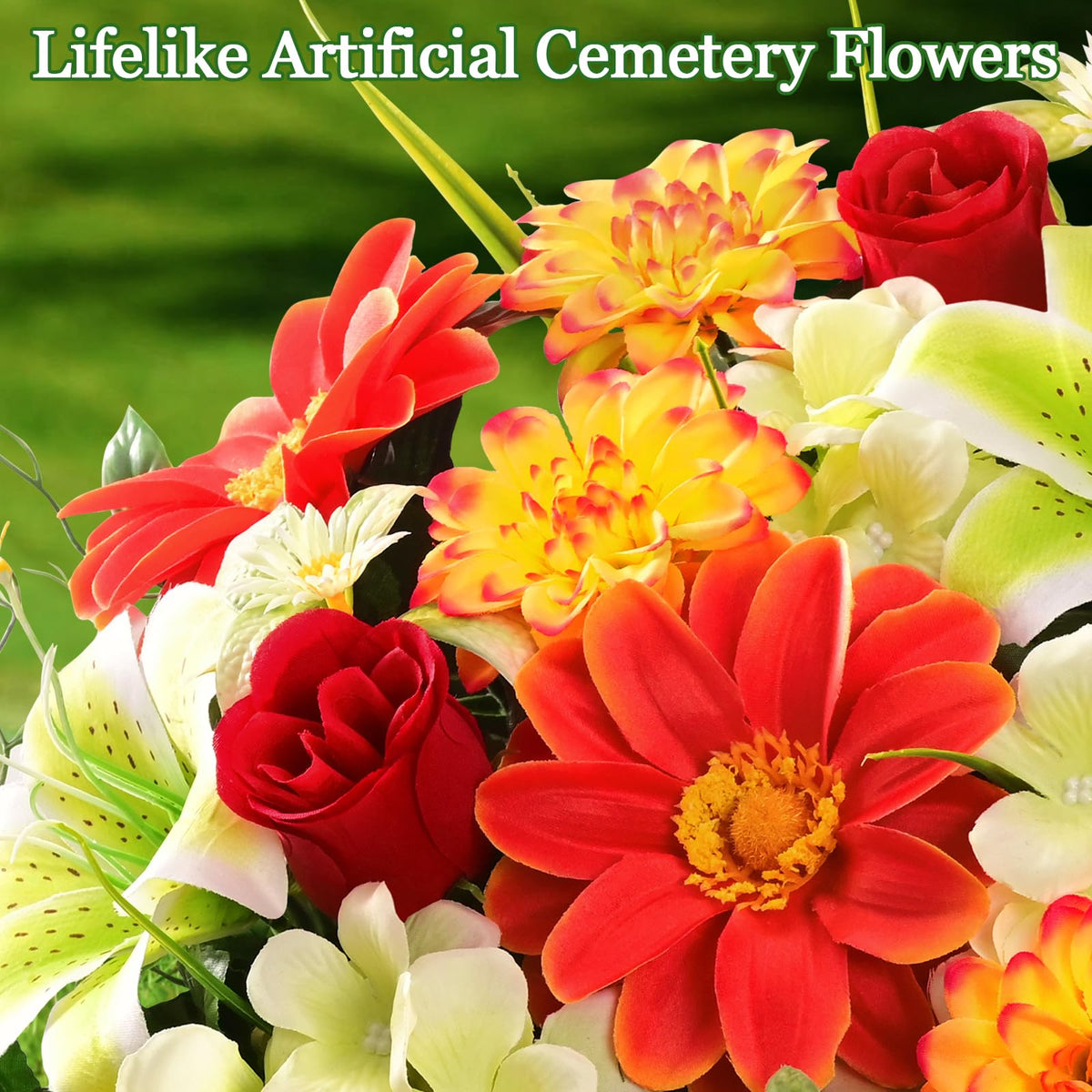 Yastouay UV-resistant grave decorations withstand weather while keeping color.