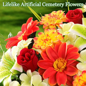 Yastouay UV-resistant grave decorations withstand weather while keeping color.