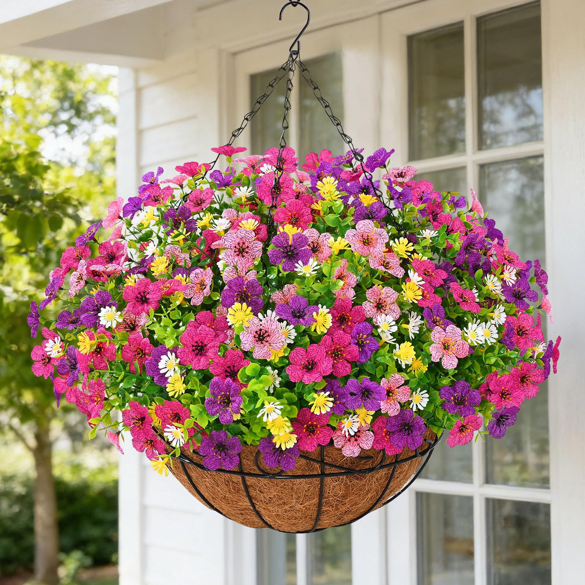 Yastouay coconut basket 12in for durable outdoor display