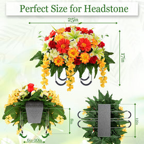 Yastouay realistic petals and leaves add lifelike texture to headstone displays.