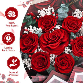 Yastouay preserved roses close-up shows vibrant color and lifelike texture.