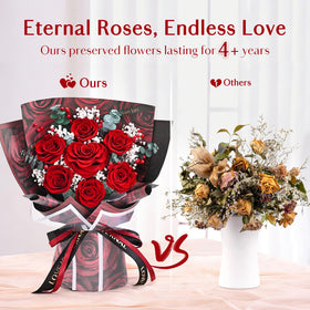 Yastouay bouquet features baby's breath and eucalyptus for premium presentation.