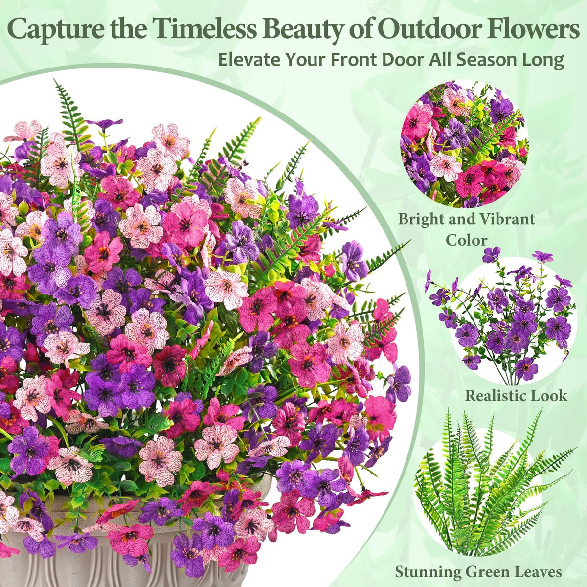 Yastouay fuchsia-rose-red bundle creates contrast in garden pots