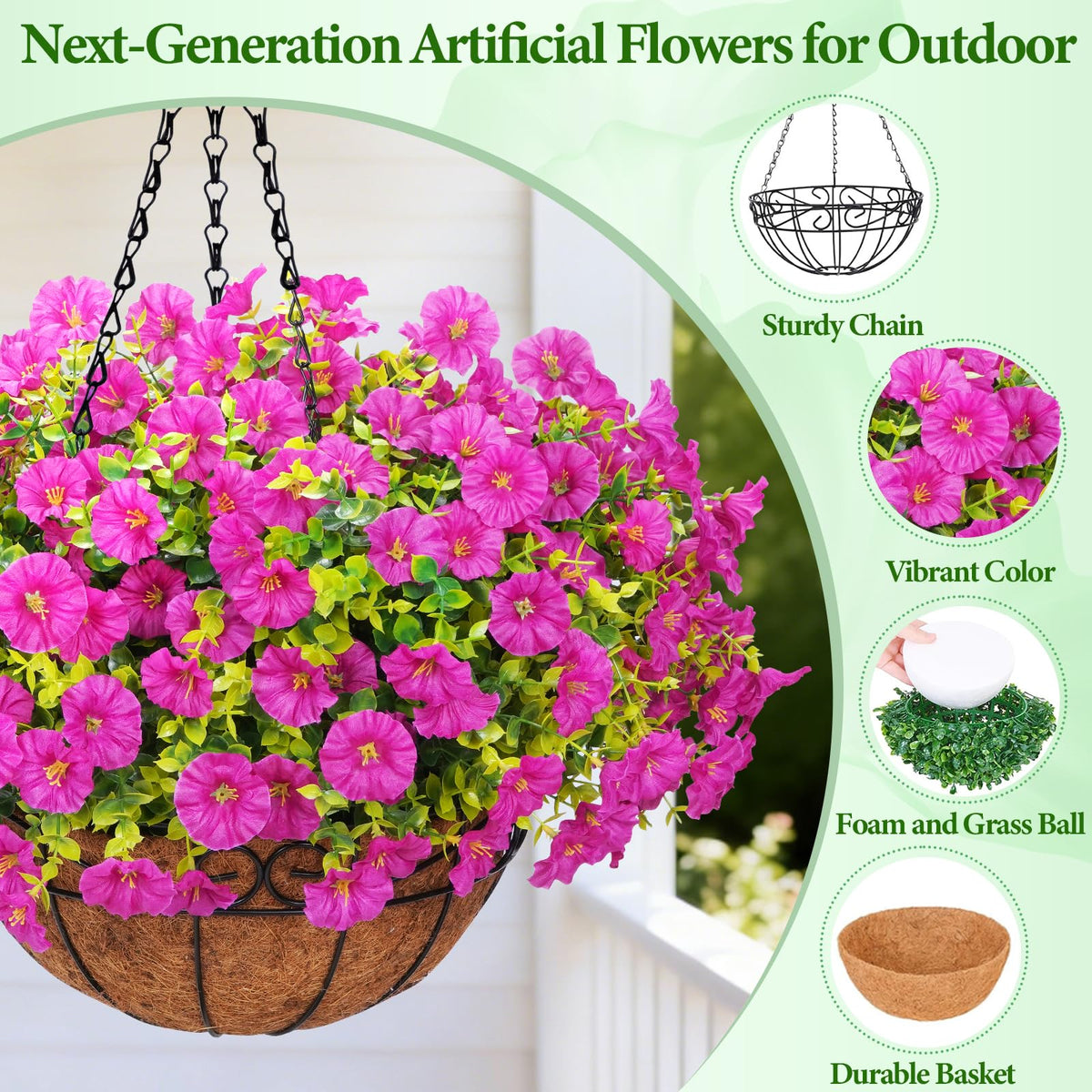 Yastouay lush full-bloom arrangement ideal for porch or patio