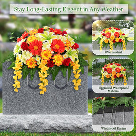 Yastouay cemetery flowers with full appearance enhance grave decor.