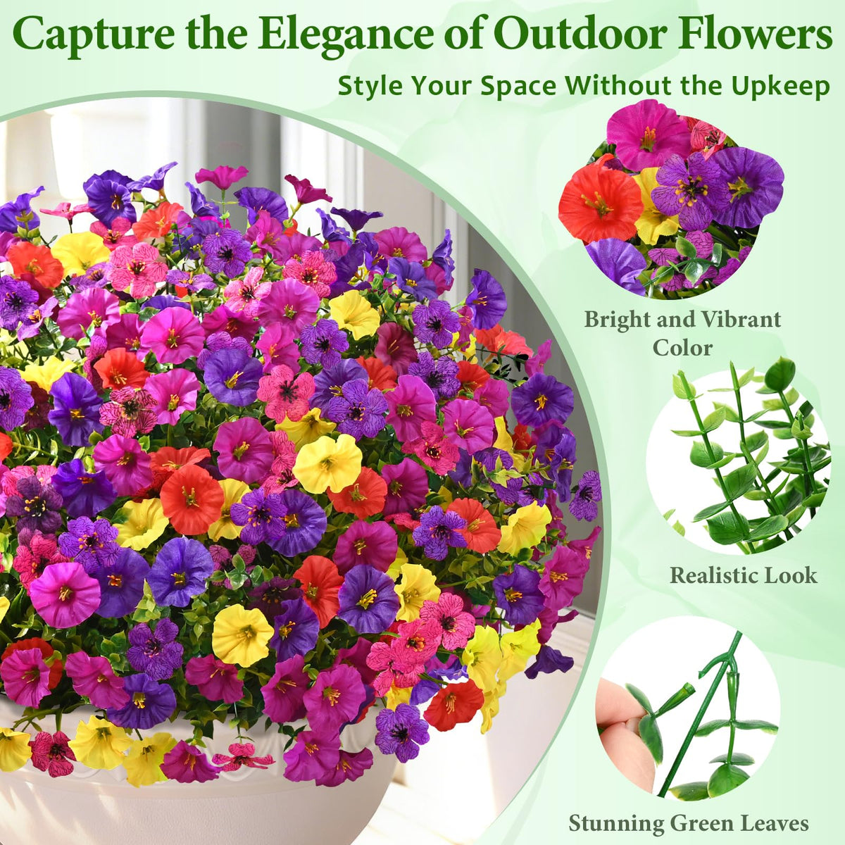Yastouay handcrafted artificial flowers deliver lifelike detail for exteriors.
