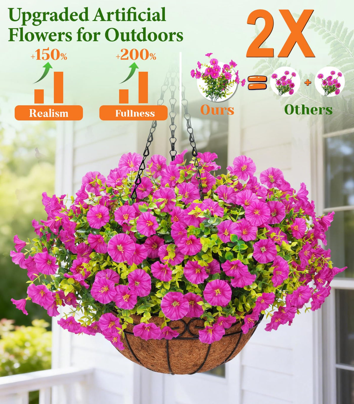 Yastouay hanging basket assembly showing three chains for stable support