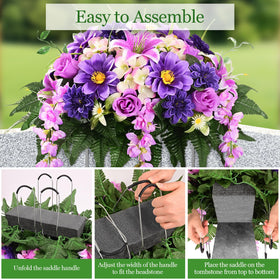 Yastouay UV-resistant cemetery flower saddle detail for lasting outdoor display.