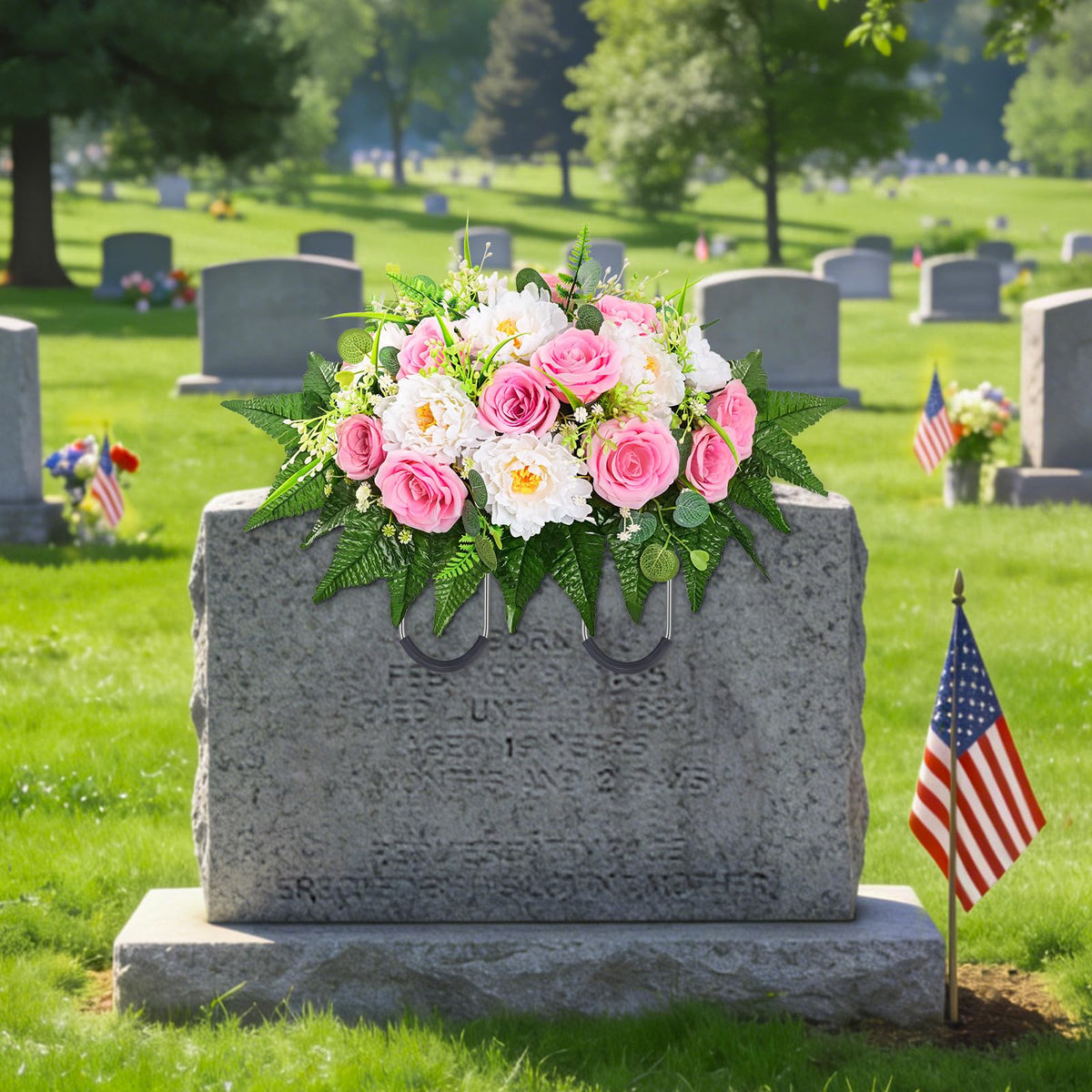 Tool-free setup for quick placement of the memorial display