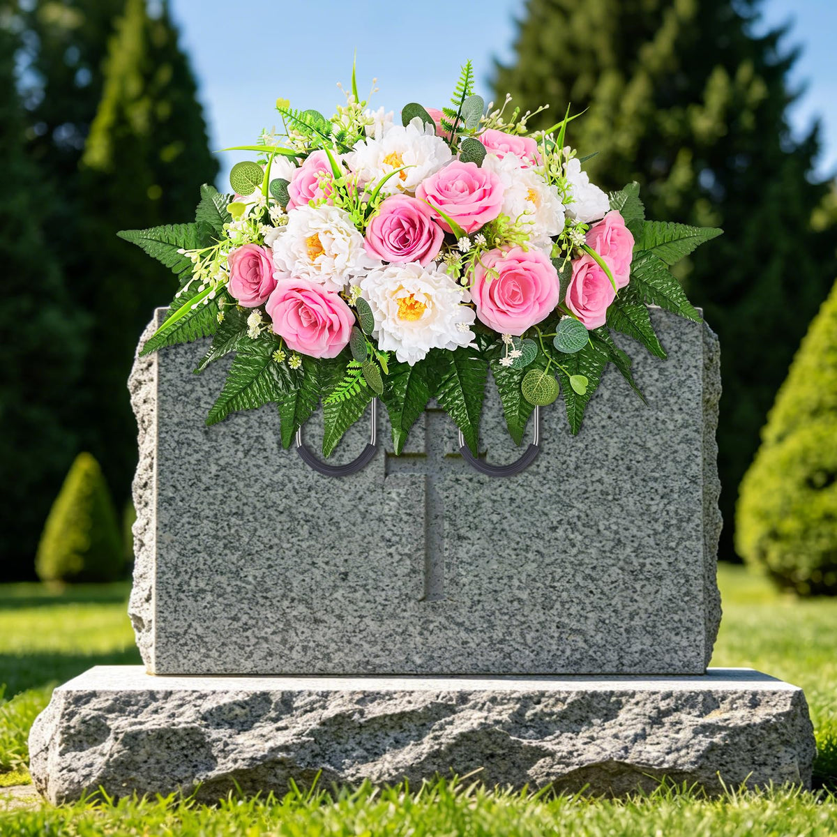 Fits a range of headstone shapes for flexible memorial placement