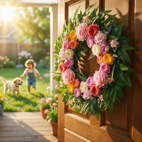 Yastouay large wreath suitable for outdoor and indoor use on porch or wall
