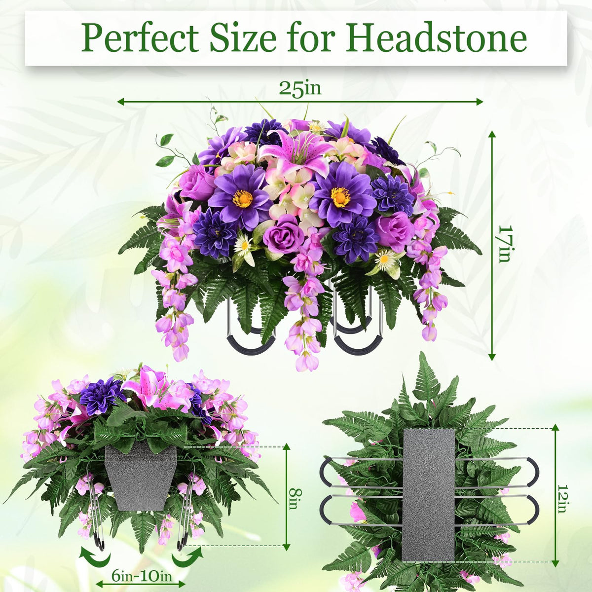 Yastouay lily-rose-sunflower arrangement creates a vibrant cemetery centerpiece.