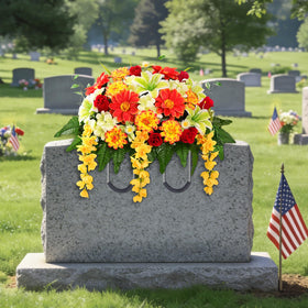 Yastouay headstone flowers create a calm, respectful grave display in any season.