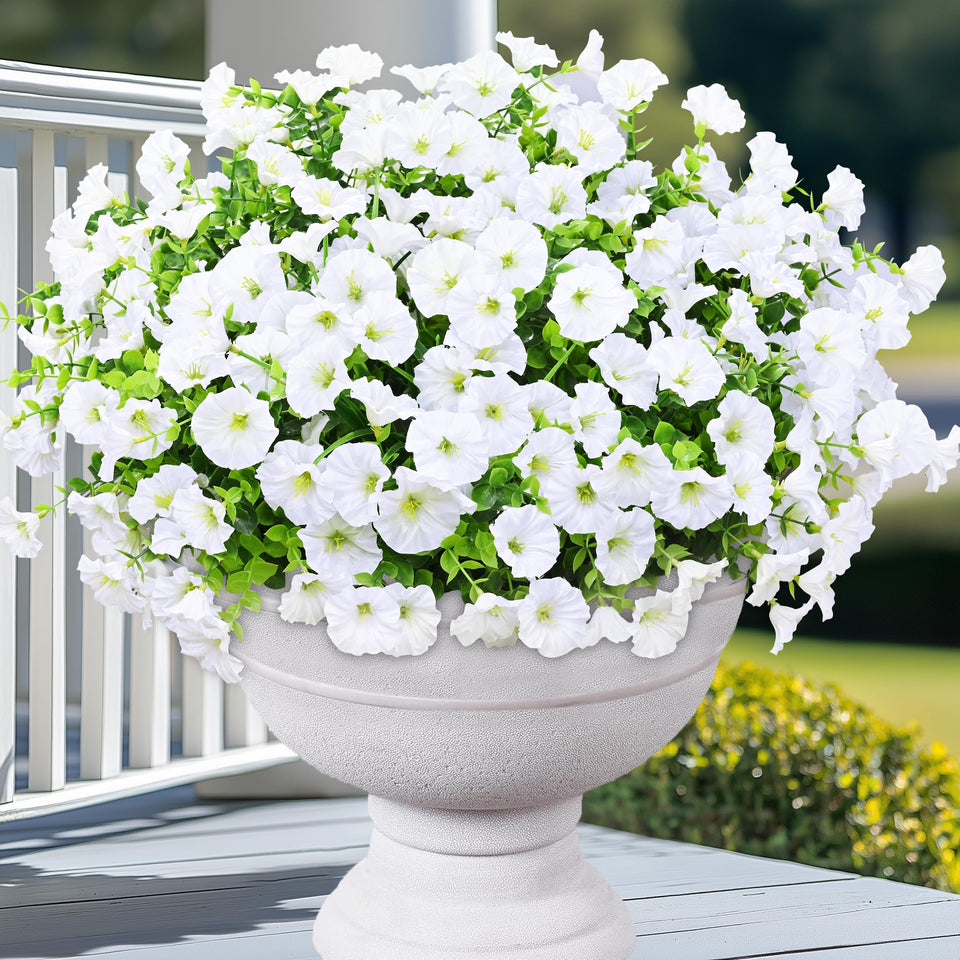 Yastouay outdoor white morning glory, lifelike bloom for porch use.