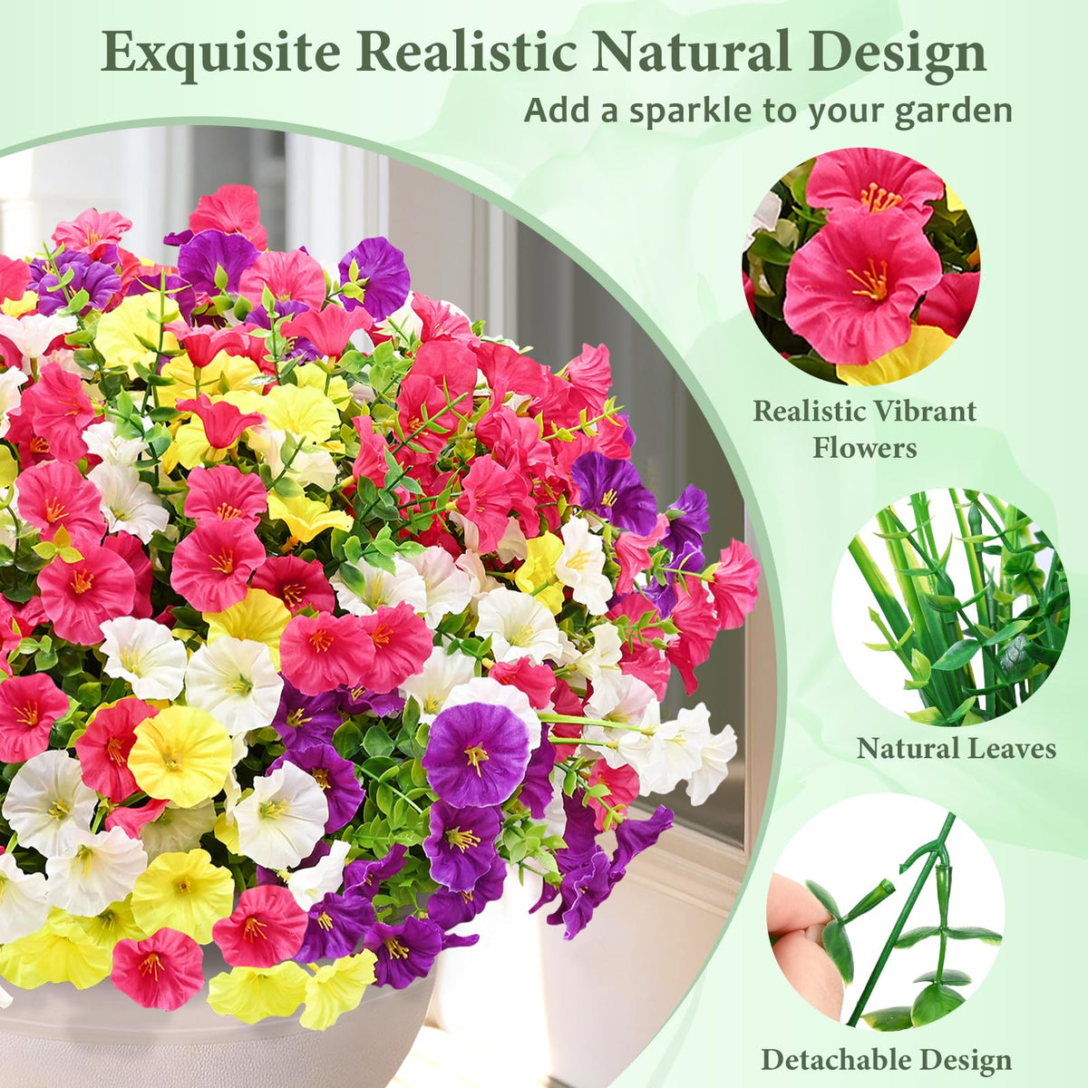 Yastouay morning glory white bundle brings fresh feel to balconies with UV resilience.