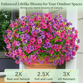 Yastouay 24-bundle fuchsia-pink-rose-red-yellow set brightens patios
