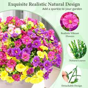 Yastouay maintenance-free outdoor flowers showcased in a decorative display