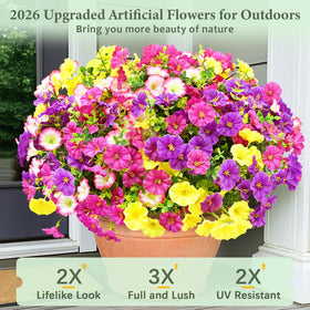 Yastouay patio balcony setup with colorful morning glory arrangements