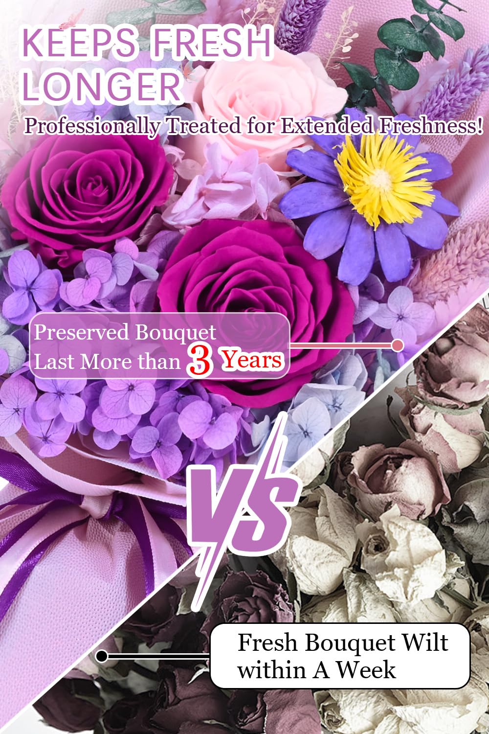 Yastouay preserved flowers gift box emits delicate fragrance.
