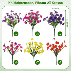 Yastouay realistic artificial flowers bloom for planters and windows.