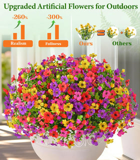 Yastouay realistic outdoor flowers for front porch boost curb appeal