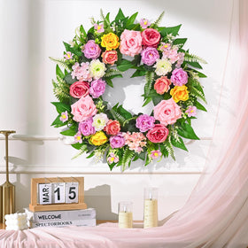 Yastouay rose-peony wreath creating a refined focal point at entryways